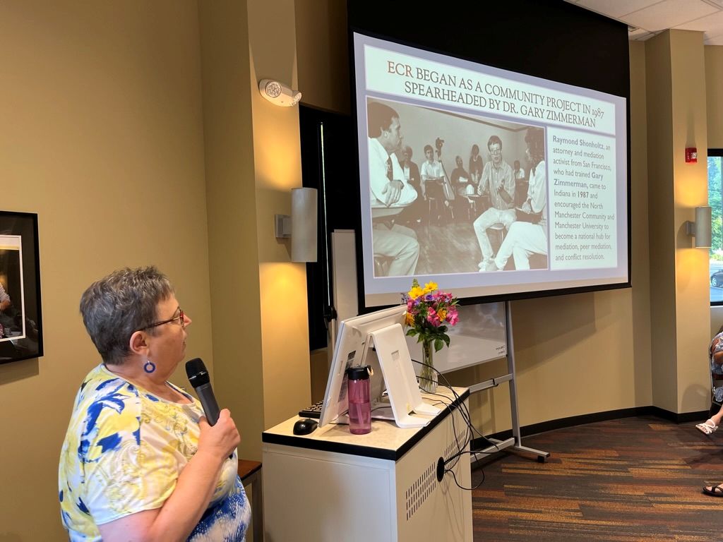 Linda Troop presenting at the ECR 35th anniversary annual meeting, June 2023